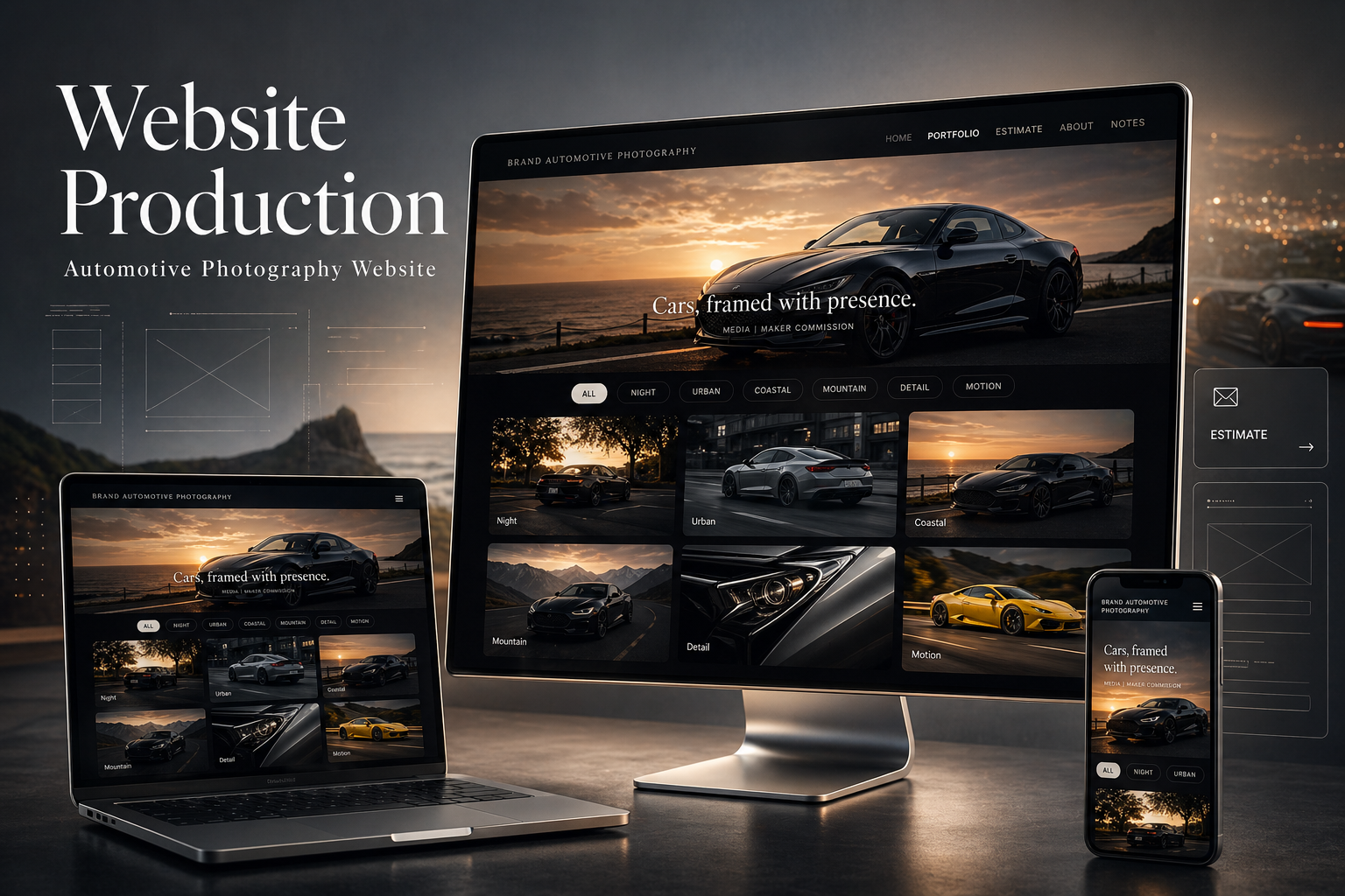 自動車写真家向けポートフォリオサイト制作実績の紹介サムネイル